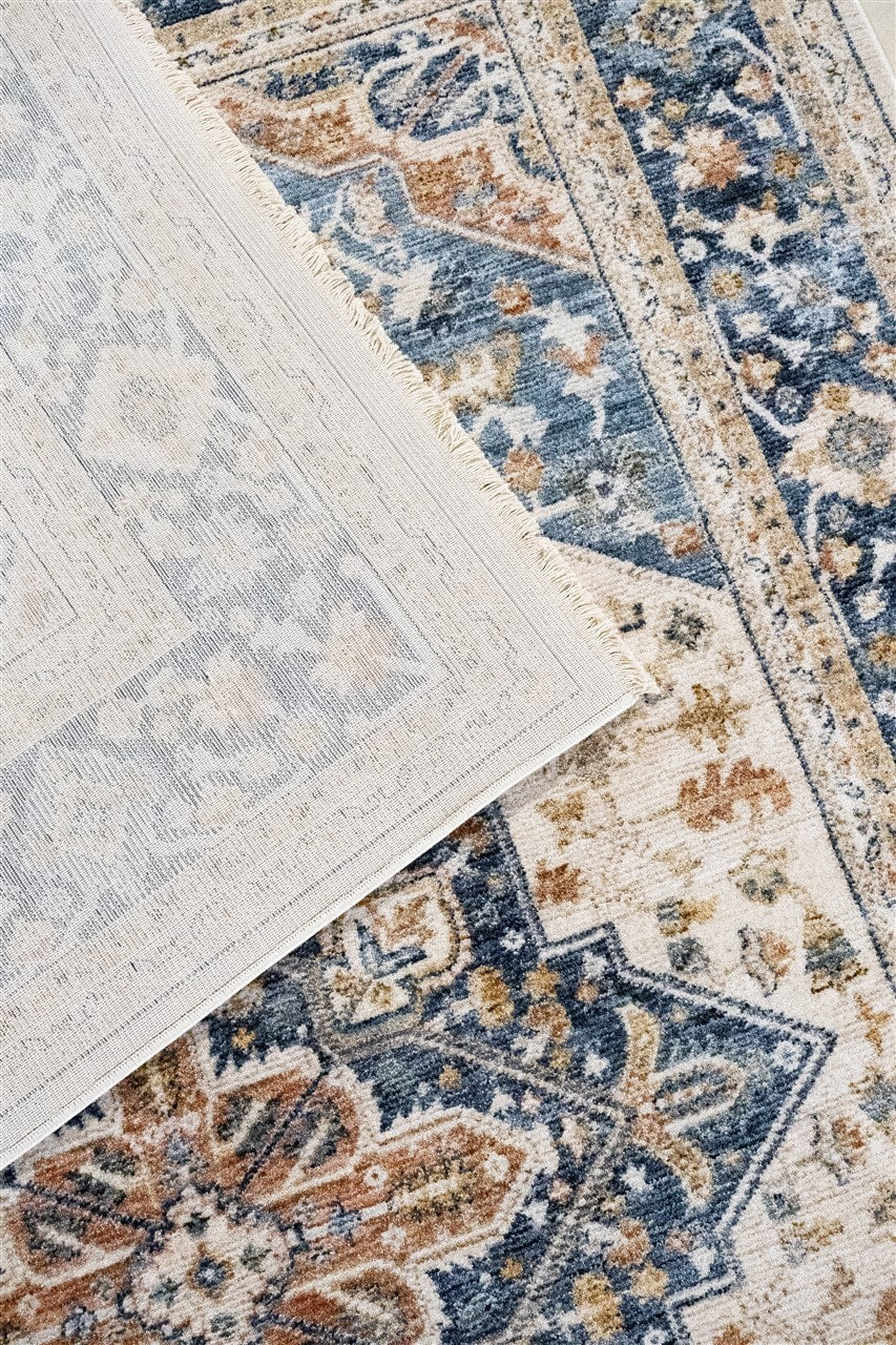 Tappeto Stile Classico Orientale BIRJAN Blu| Ideale per Soggiorno e Sala da Pranzo