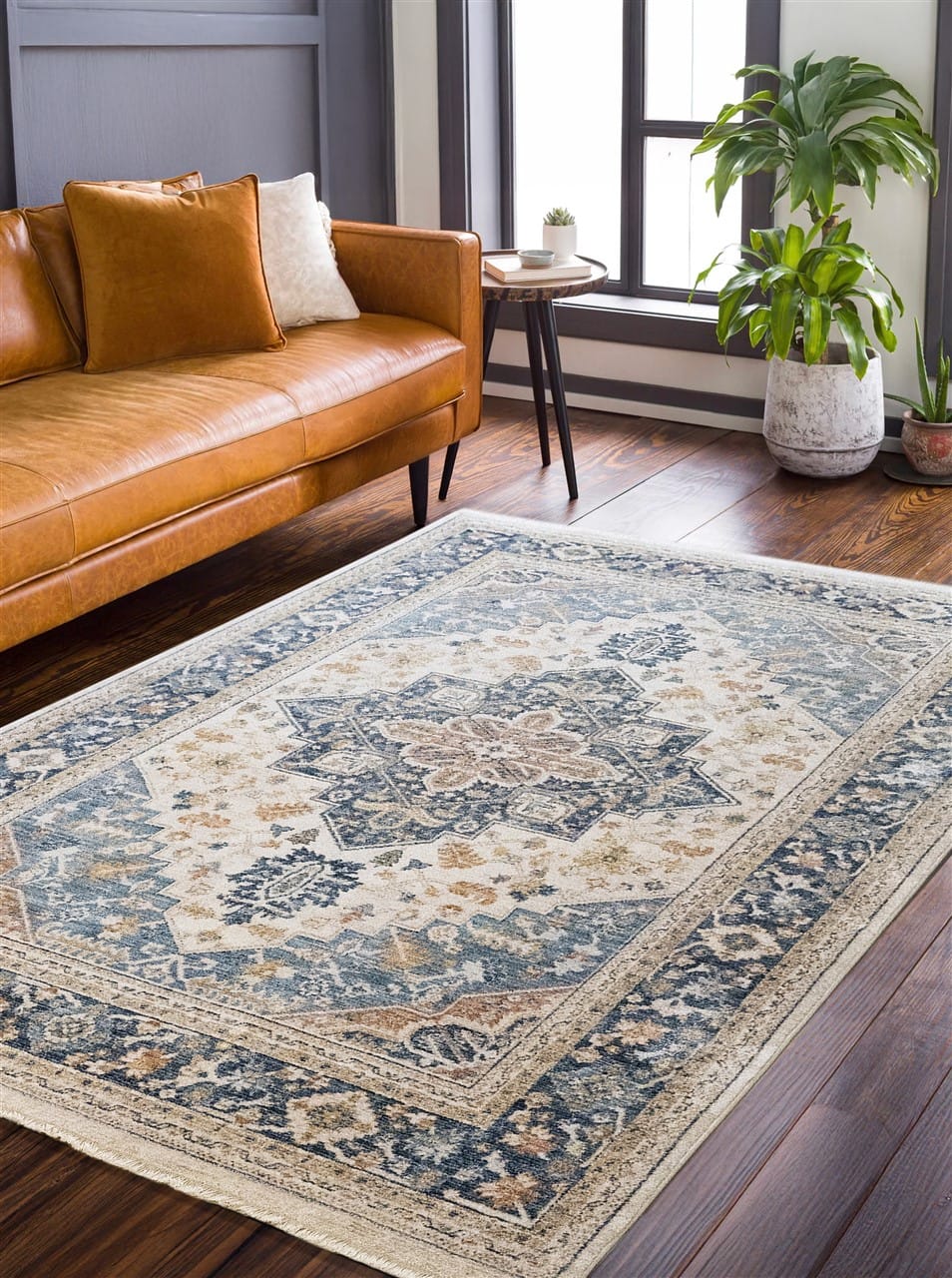 Tappeto Stile Classico Orientale BIRJAN Blu| Ideale per Soggiorno e Sala da Pranzo