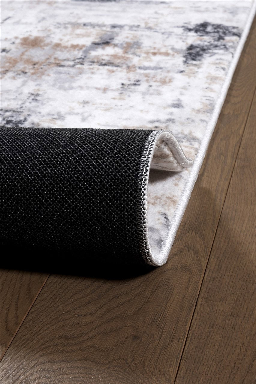 Tappeto Moderno Astratto Bristol- Colori Chiari, Grigio | Ideale per Soggiorno e Camera da Letto