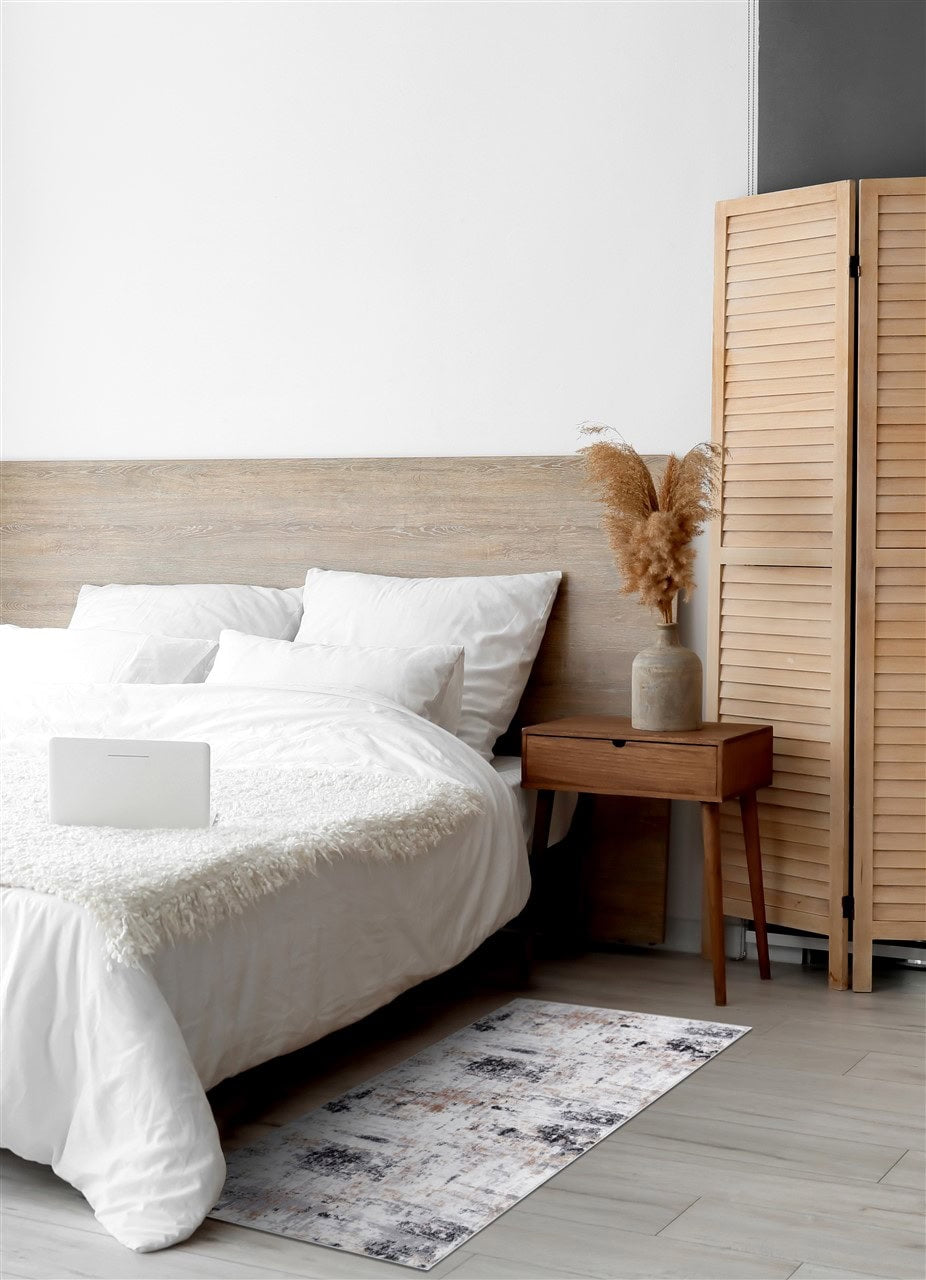 Tappeto Moderno Astratto Bristol- Colori Chiari, Grigio | Ideale per Soggiorno e Camera da Letto