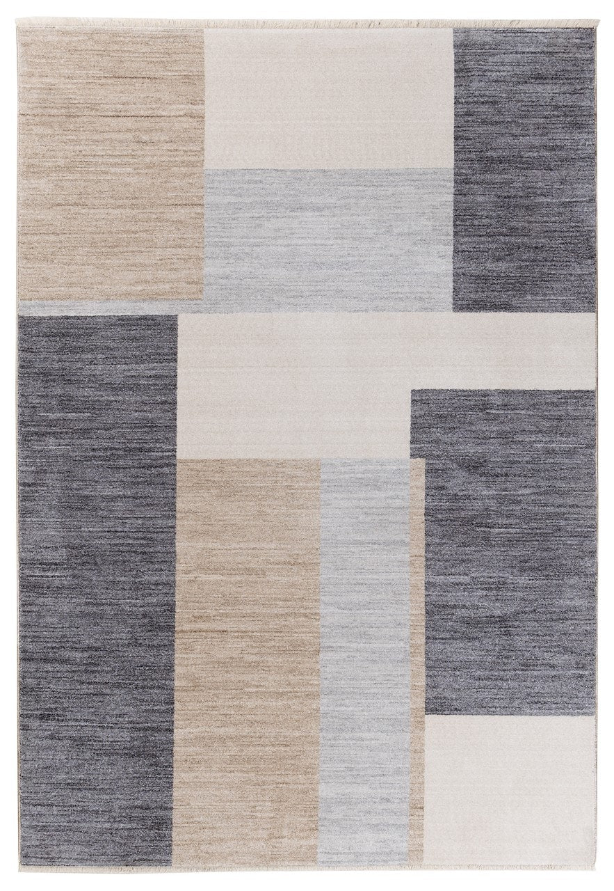TAORMINA B Modern Rug in Beige and Gray | Contemporary Geometric Style, Ideal for Living Rooms and Dining Rooms