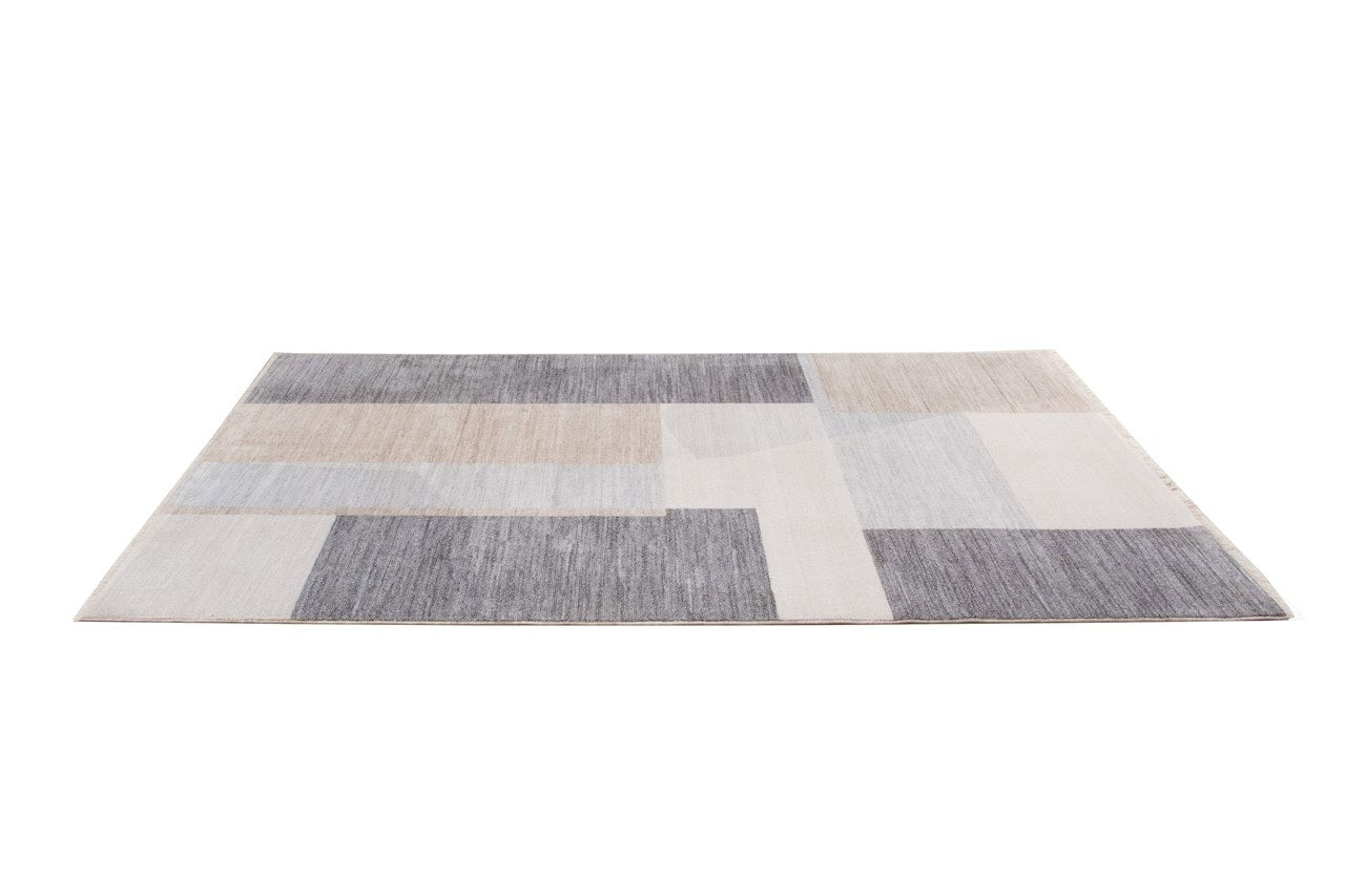 TAORMINA B Modern Rug in Beige and Gray | Contemporary Geometric Style, Ideal for Living Rooms and Dining Rooms
