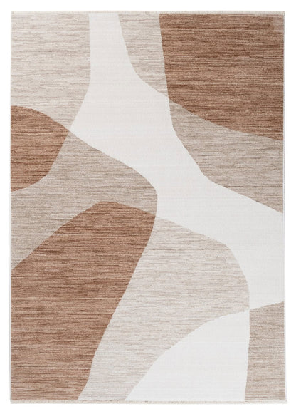 TAORMINA C Modern Rug in Beige and Rust | Contemporary Geometric Style, Ideal for Living Rooms and Dining Rooms