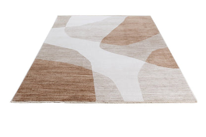 TAORMINA C Modern Rug in Beige and Rust | Contemporary Geometric Style, Ideal for Living Rooms and Dining Rooms