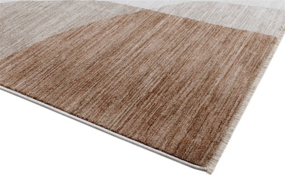 TAORMINA C Modern Rug in Beige and Rust | Contemporary Geometric Style, Ideal for Living Rooms and Dining Rooms