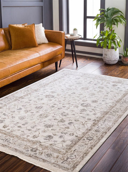 Classic Oriental-Style BIRJAN Rug in Beige | Ideal for the Living Room