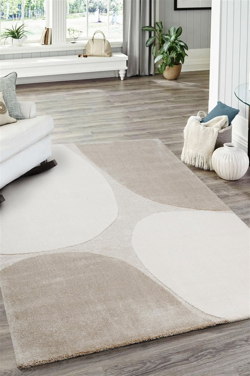 Tappeto Premium Moderno PURO Avorio Beige - Design Contemporaneo - Ideale per Soggiorno e Camera da Letto