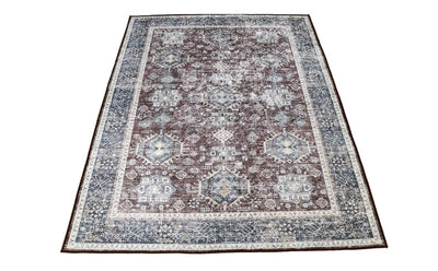 Tappeto Lavabile Stile Orientale Vintage - Design Rosso Blu