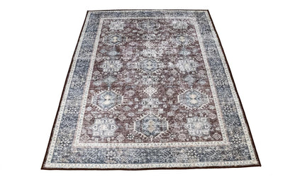 Tappeto Lavabile Stile Orientale Vintage - Design Rosso Blu