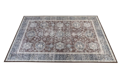 Tappeto Lavabile Stile Orientale Vintage - Design Rosso Blu