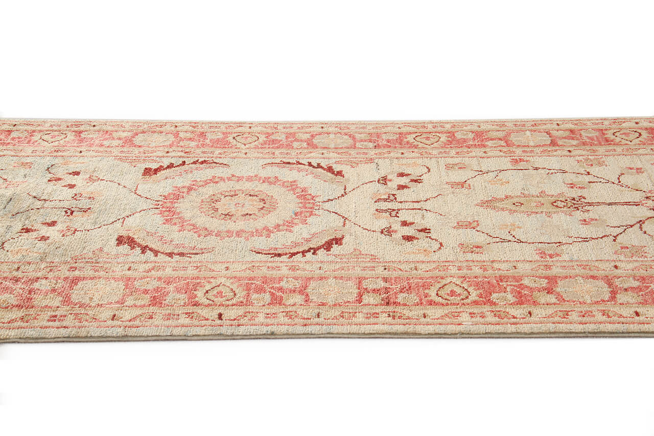 Ziegler wool runner rug, handmade, 287x76cm