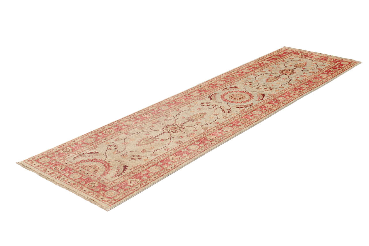 Ziegler wool runner rug, handmade, 287x76cm