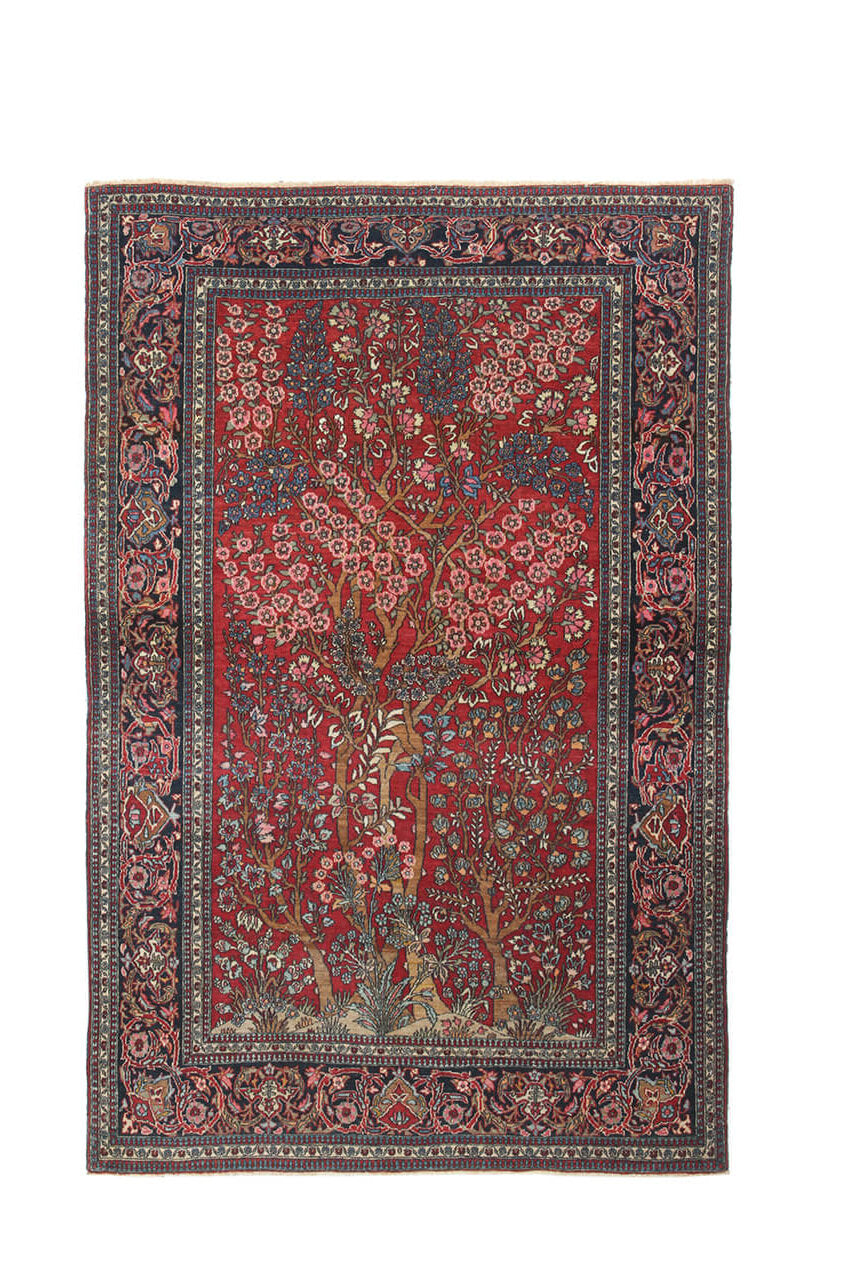 Authentic Antique Persian Isfahan Rug | Hand-Knotted 210x135cm