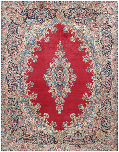 Tappeto Kerman Antico Persiano Autentico | Annodato a Mano 385x300cm