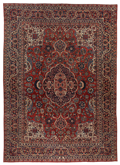 Tappeto Isfahan Antico Persiano Autentico | Annodato a Mano 453x323cm