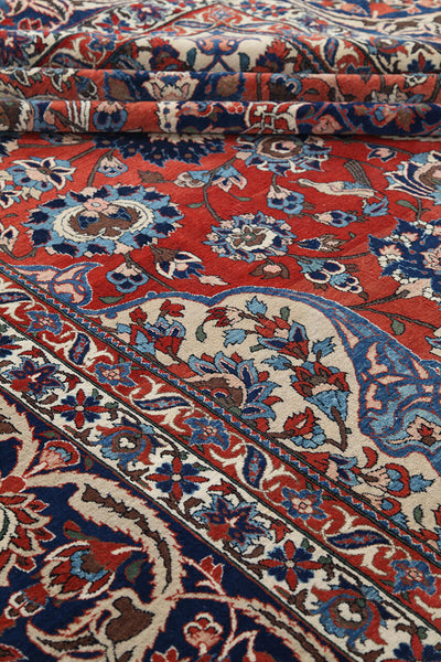 Authentic Antique Persian Isfahan Rug | Hand-Knotted 453x323cm