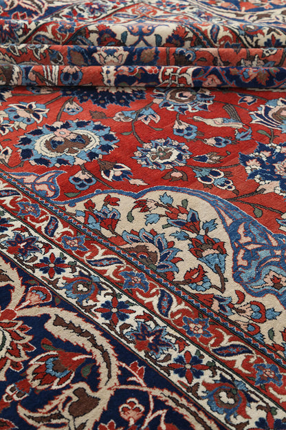 Tappeto Isfahan Antico Persiano Autentico | Annodato a Mano 453x323cm