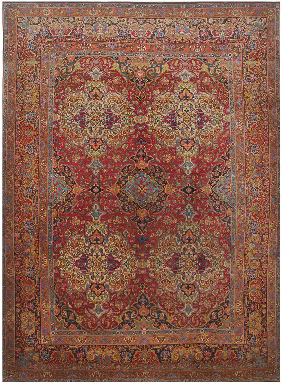 Tappeto Kerman Antico Persiano Autentico | Annodato a Mano 410x300cm