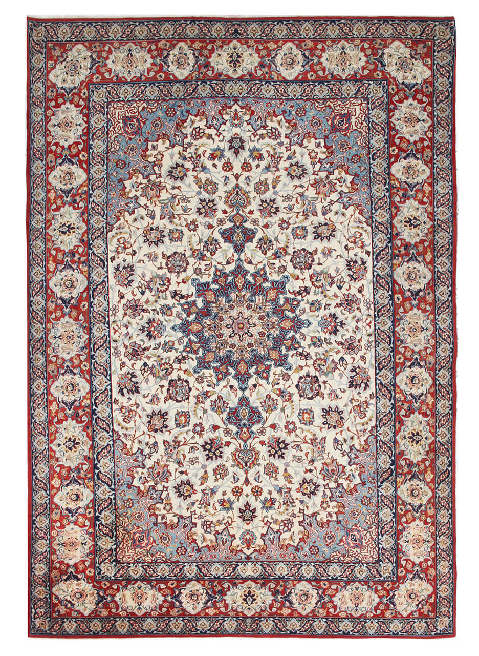 Authentic Antique Persian Isfahan Rug | Hand-Knotted 220x152cm
