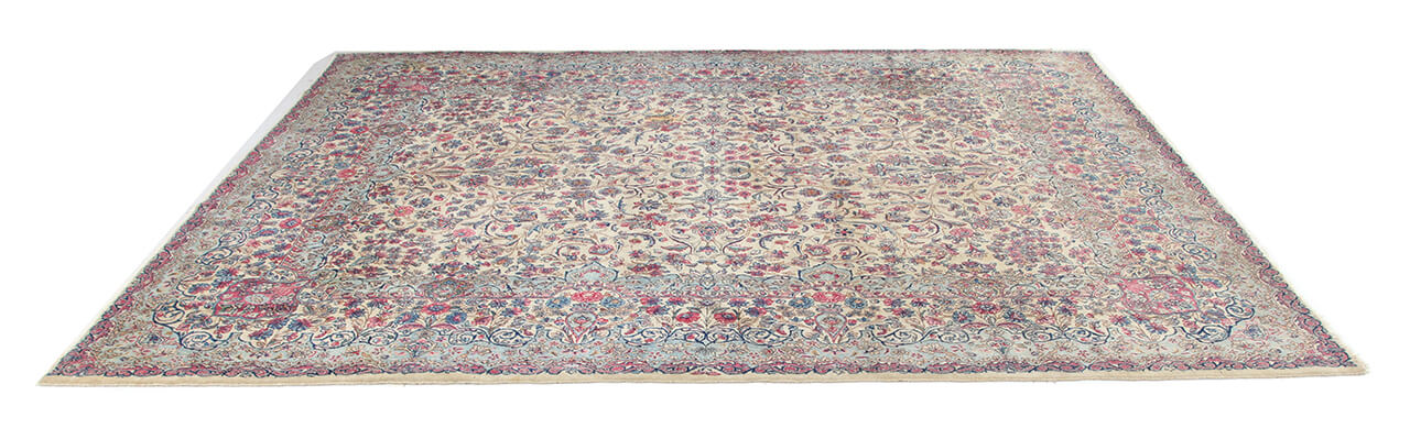 Tappeto Kerman Antico Persiano Autentico | Annodato a Mano 307x240cm