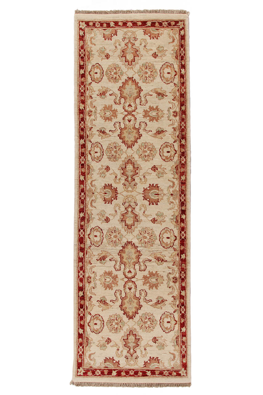 Ziegler wool runner rug, handmade, 242x76cm