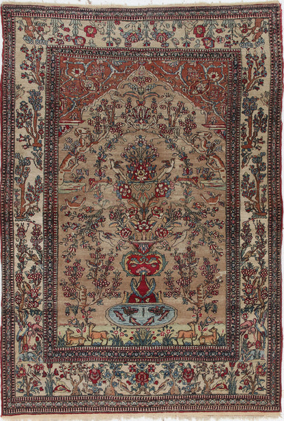 Authentic Antique Persian Isfahan Rug | Hand-Knotted 200x130cm