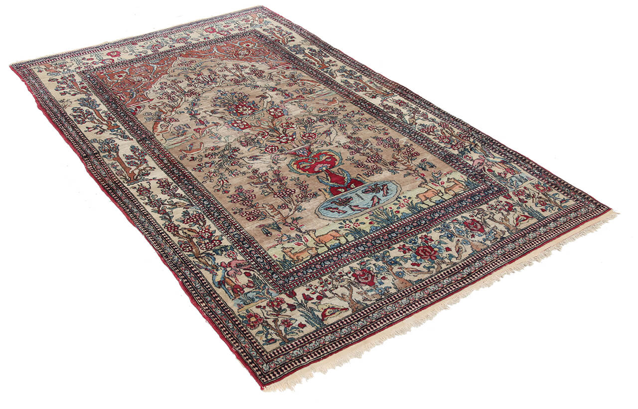 Authentic Antique Persian Isfahan Rug | Hand-Knotted 200x130cm