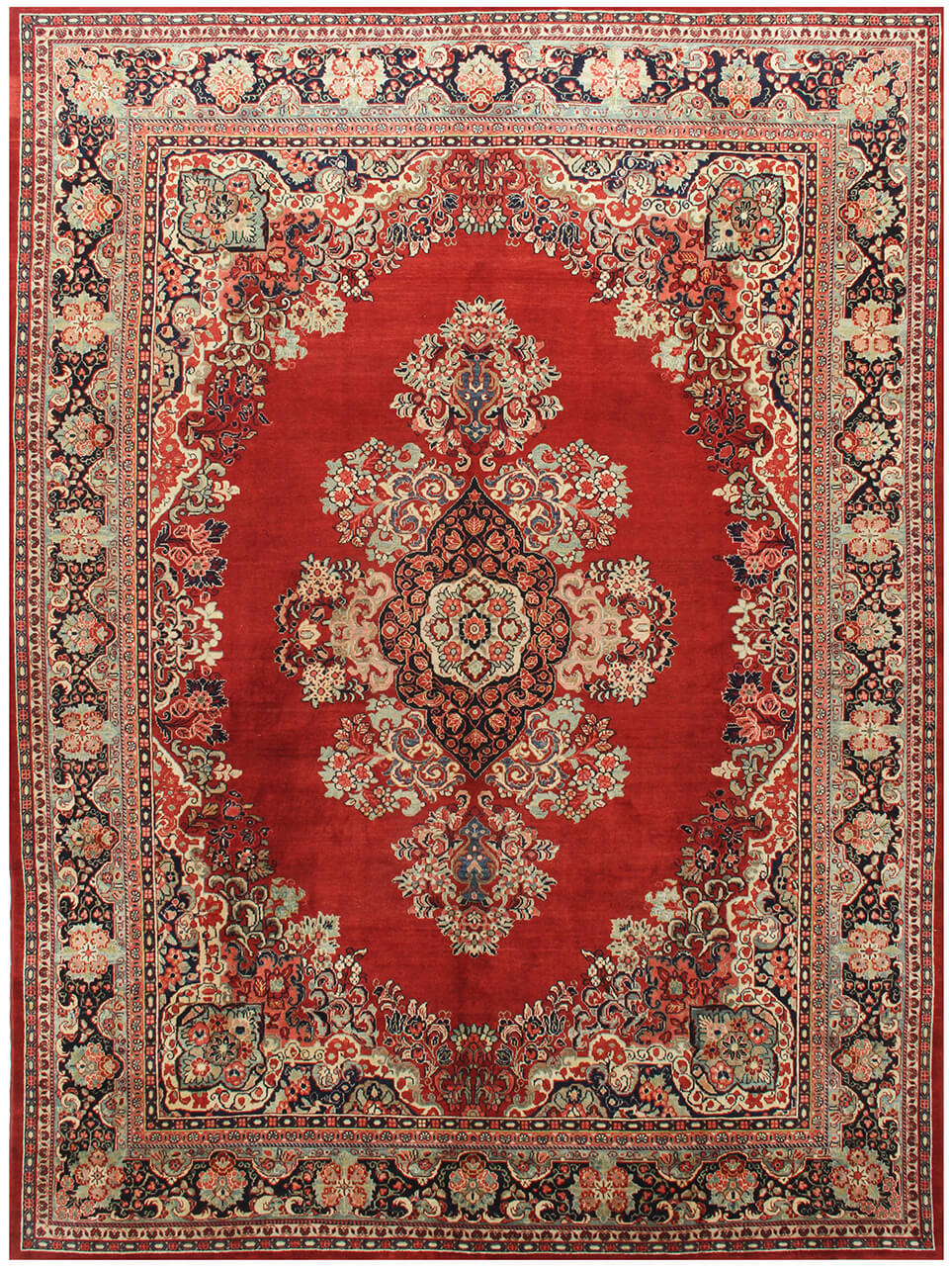 Tappeto Mahal Antico Persiano Autentico | Annodato a Mano 439x323cm