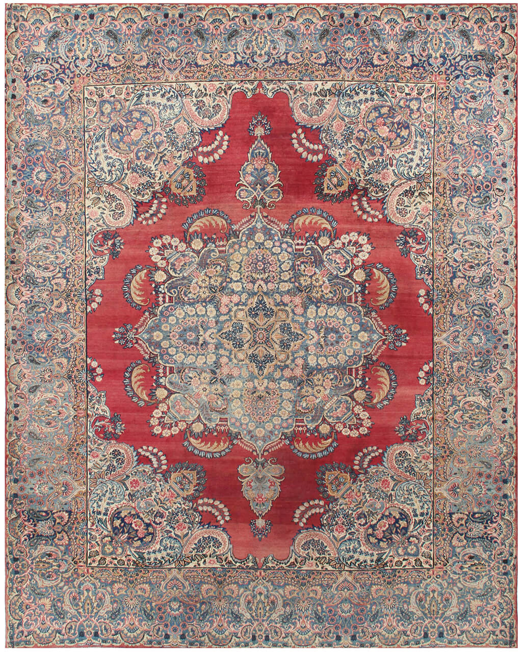 Tappeto Kerman Antico Persiano Autentico | Annodato a Mano 350x280cm