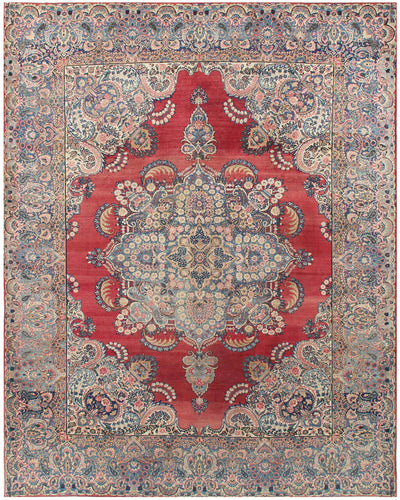 Tappeto Kerman Antico Persiano Autentico | Annodato a Mano 350x280cm - CarpetLiving