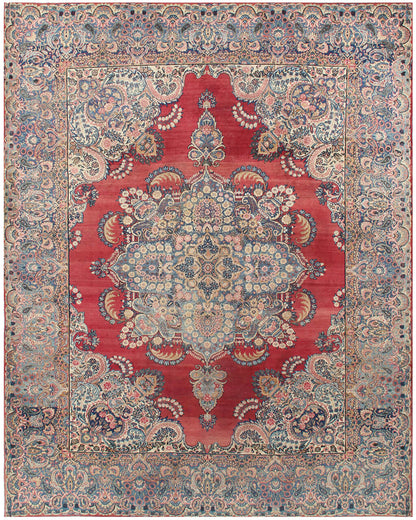 Tappeto Kerman Antico Persiano Autentico | Annodato a Mano 350x280cm