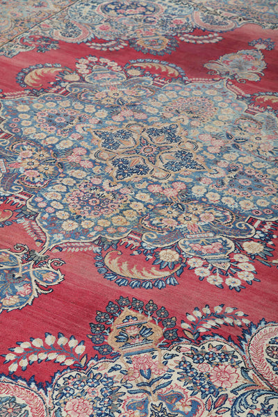 Tappeto Kerman Antico Persiano Autentico | Annodato a Mano 350x280cm - CarpetLiving
