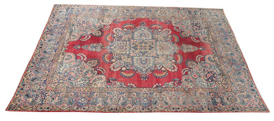 Tappeto Kerman Antico Persiano Autentico | Annodato a Mano 350x280cm - CarpetLiving