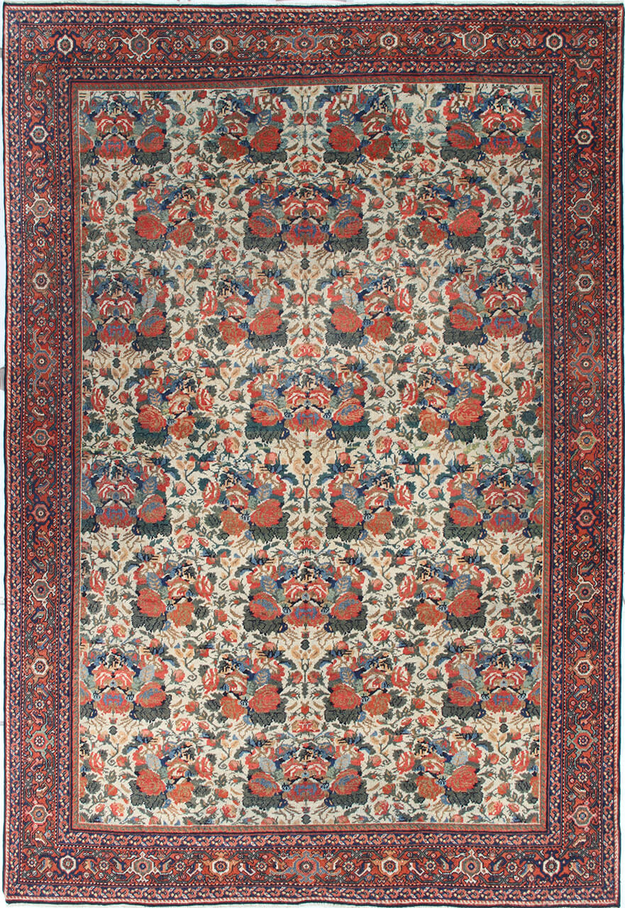 Tappeto Mahal Antico Persiano Autentico | Annodato a Mano 335x235cm