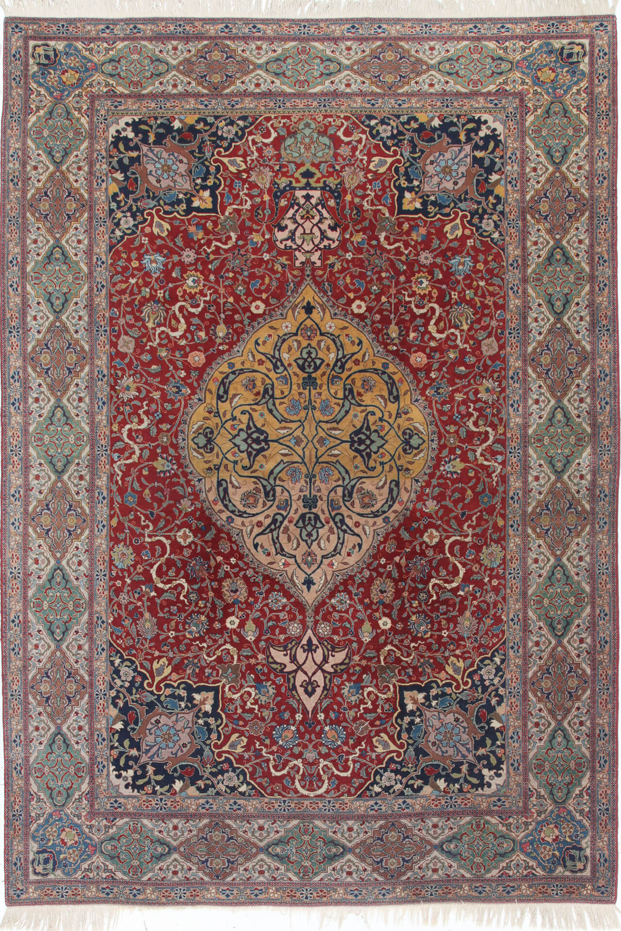 Tappeto Isfahan Antico Persiano Autentico | Annodato a Mano 340x230cm