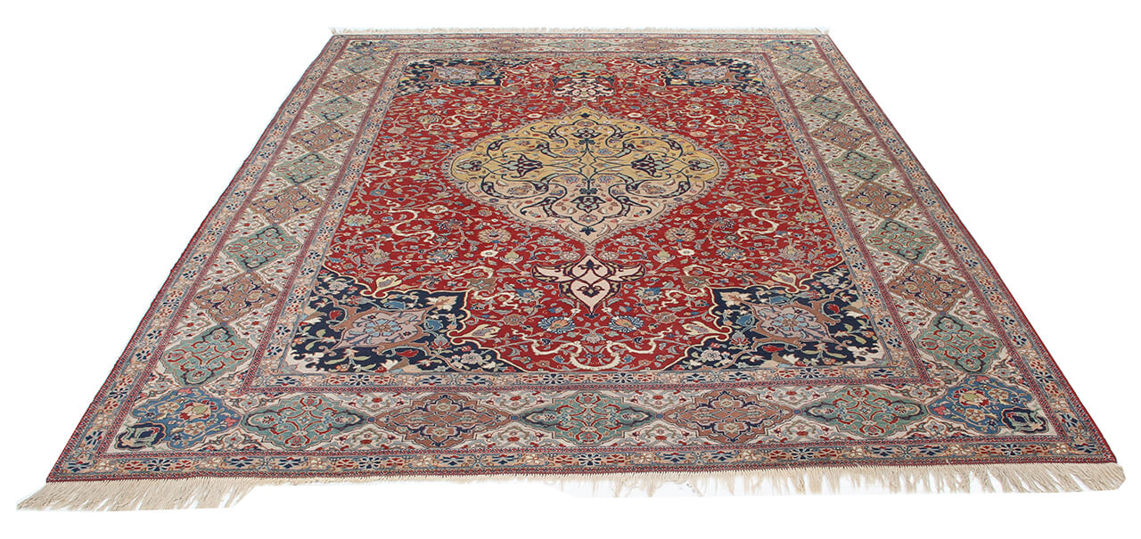 Tappeto Isfahan Antico Persiano Autentico | Annodato a Mano 340x230cm