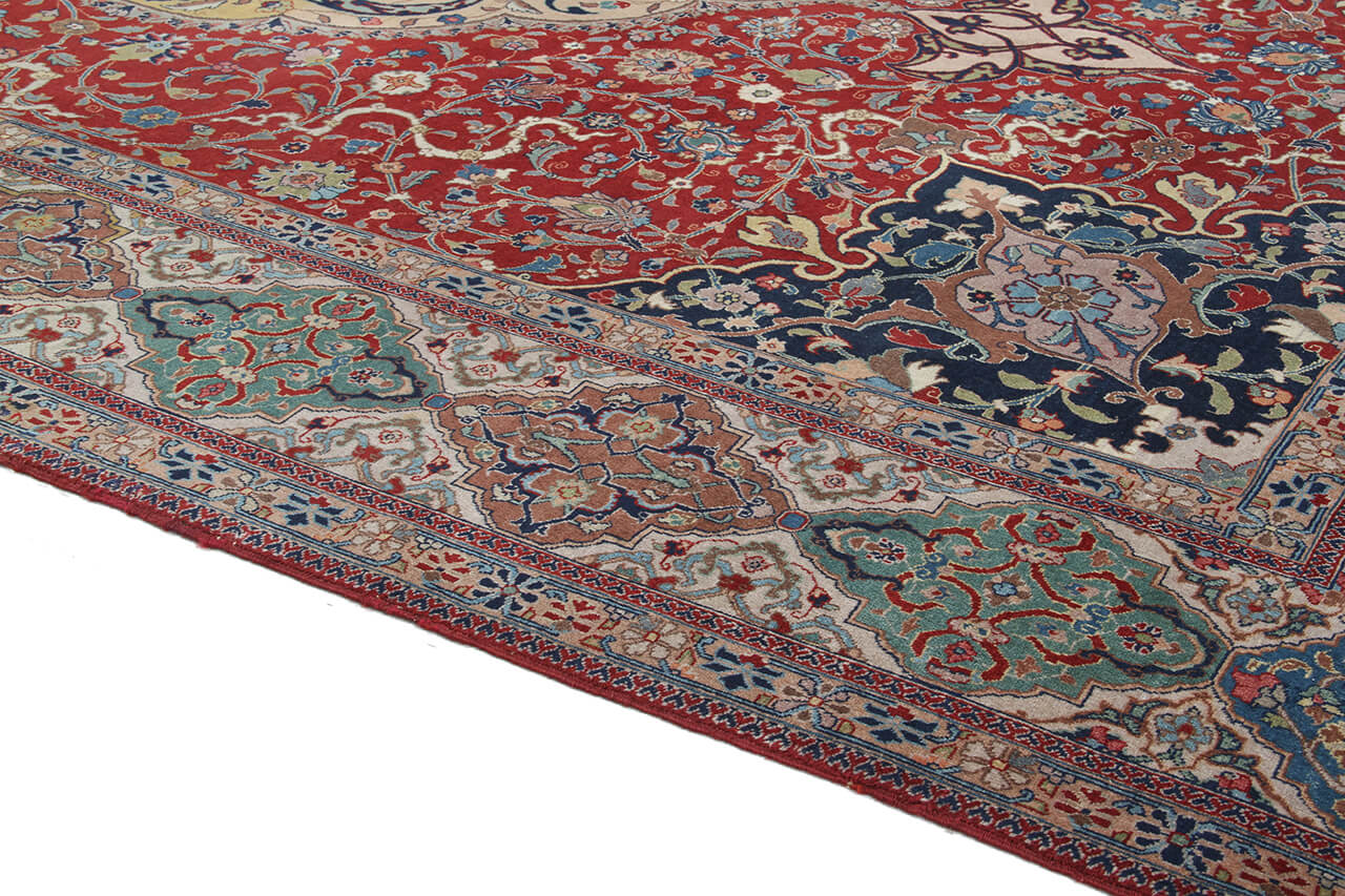 Tappeto Isfahan Antico Persiano Autentico | Annodato a Mano 340x230cm