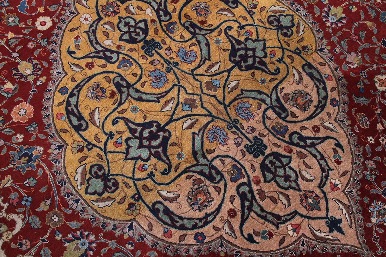 Tappeto Isfahan Antico Persiano Autentico | Annodato a Mano 340x230cm