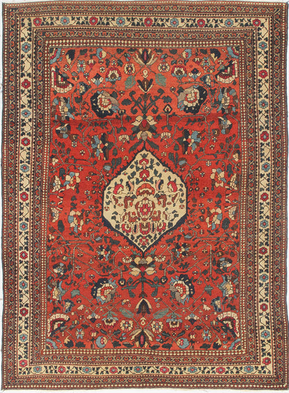 Tappeto Isfahan Antico Persiano Autentico | Annodato a Mano 195x140cm
