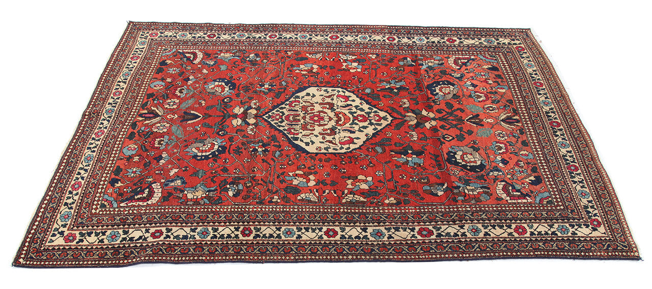 Tappeto Isfahan Antico Persiano Autentico | Annodato a Mano 195x140cm