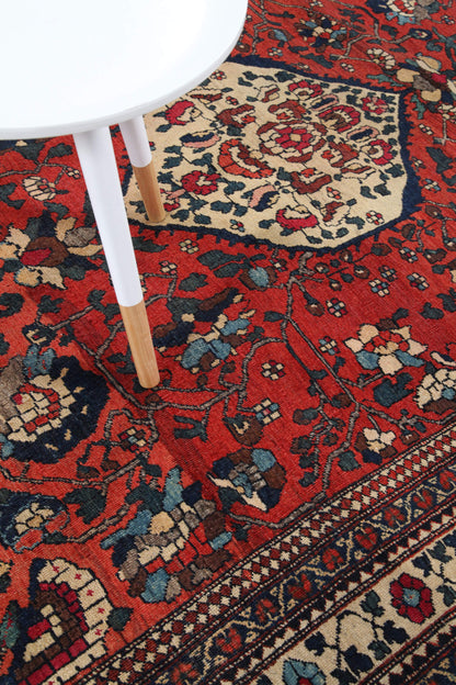 Tappeto Isfahan Antico Persiano Autentico | Annodato a Mano 195x140cm