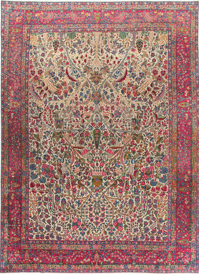 Tappeto Kerman Antico Persiano Autentico | Annodato a Mano 365x260cm - CarpetLiving