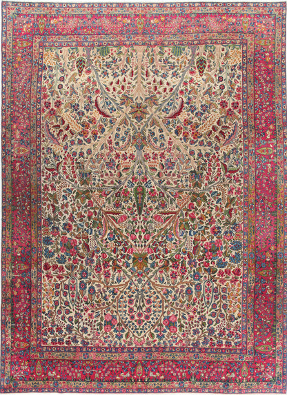 Tappeto Kerman Antico Persiano Autentico | Annodato a Mano 365x260cm