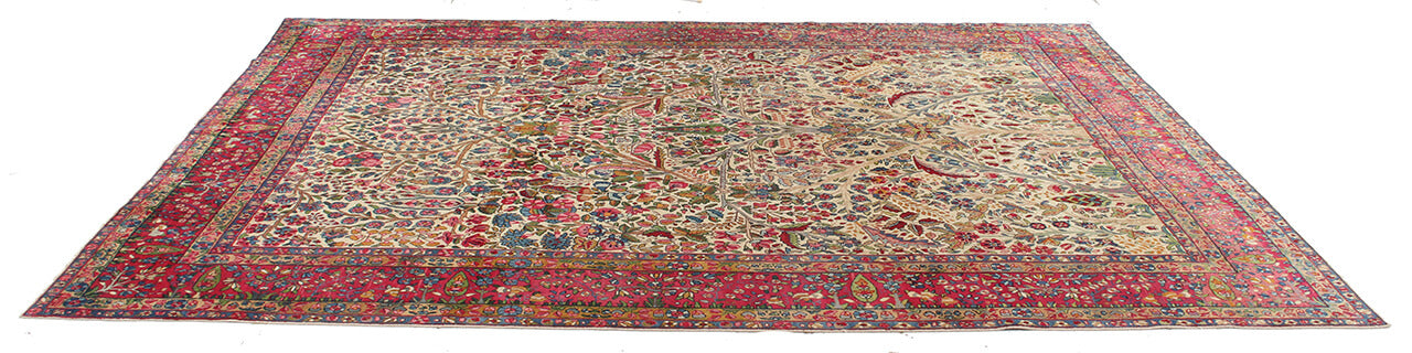 Tappeto Kerman Antico Persiano Autentico | Annodato a Mano 365x260cm