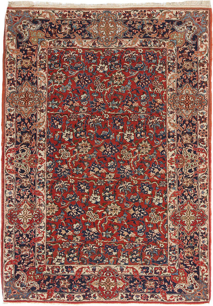 Authentic Antique Persian Isfahan Rug | Hand-Knotted 143x102cm