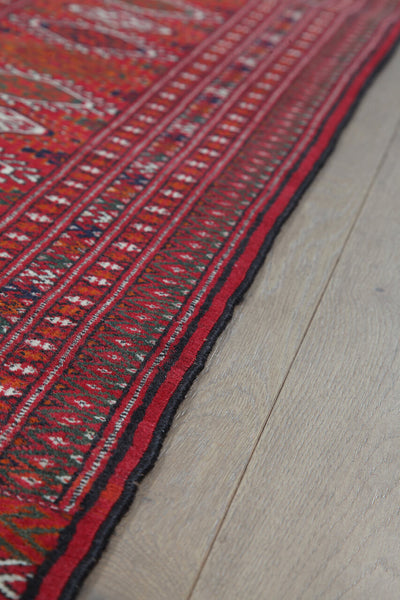Antique Bouchara Oriental Rug: Authentic Turkmen Rug 300x225cm