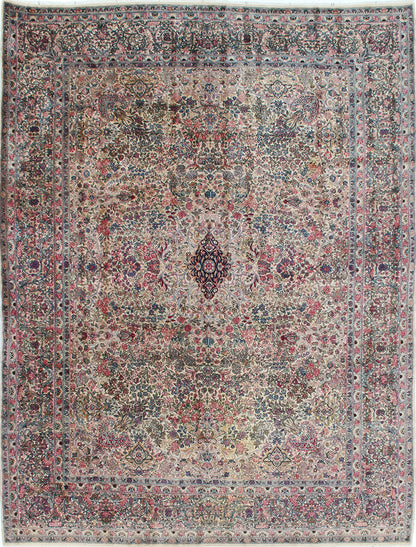 Tappeto Kerman Antico Persiano Autentico | Annodato a Mano 355x260cm