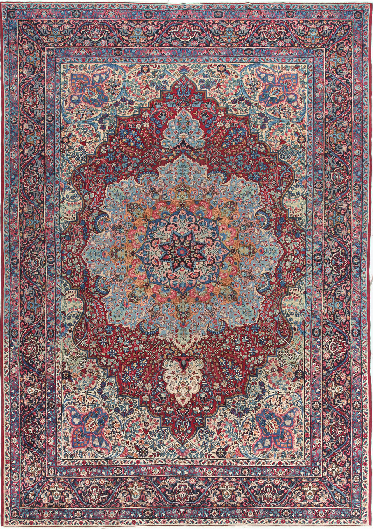 Tappeto Kerman Antico Persiano Autentico | Annodato a Mano 368x257cm