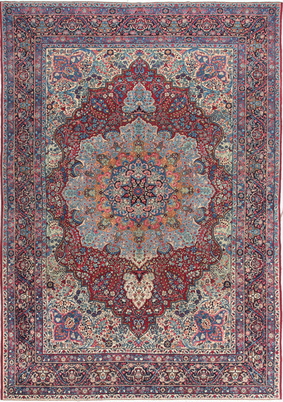 Tappeto Kerman Antico Persiano Autentico | Annodato a Mano 368x257cm - CarpetLiving