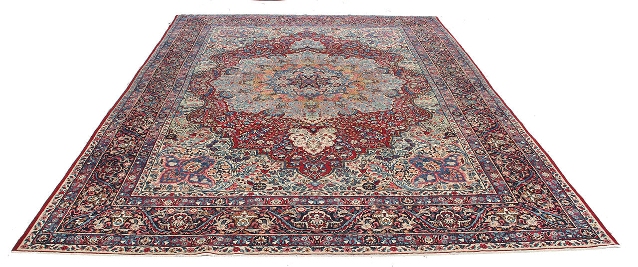 Tappeto Kerman Antico Persiano Autentico | Annodato a Mano 368x257cm